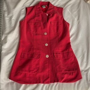 Vintage Silk Red Utility Vest